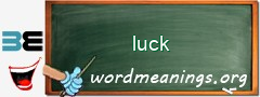 WordMeaning blackboard for luck